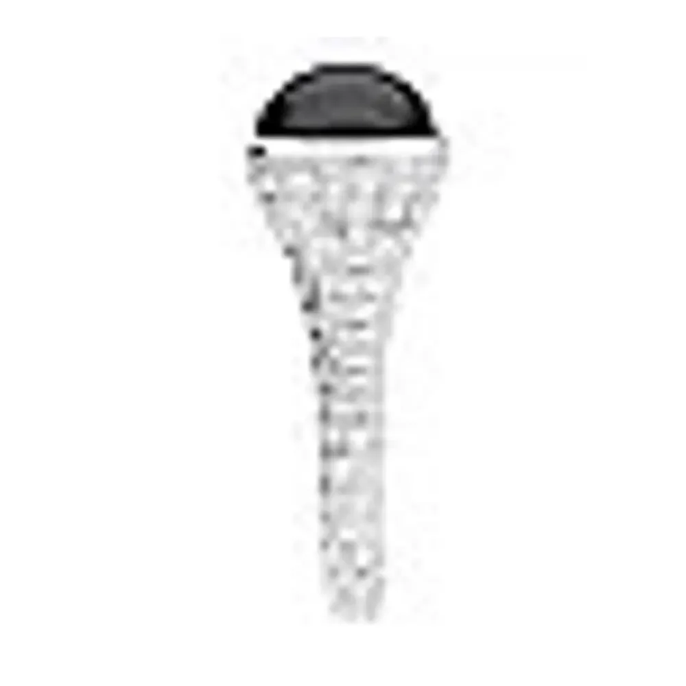 ARIVA Sterling Silver Mother of Pearl & Onyx Cuff Ring Sz 5
